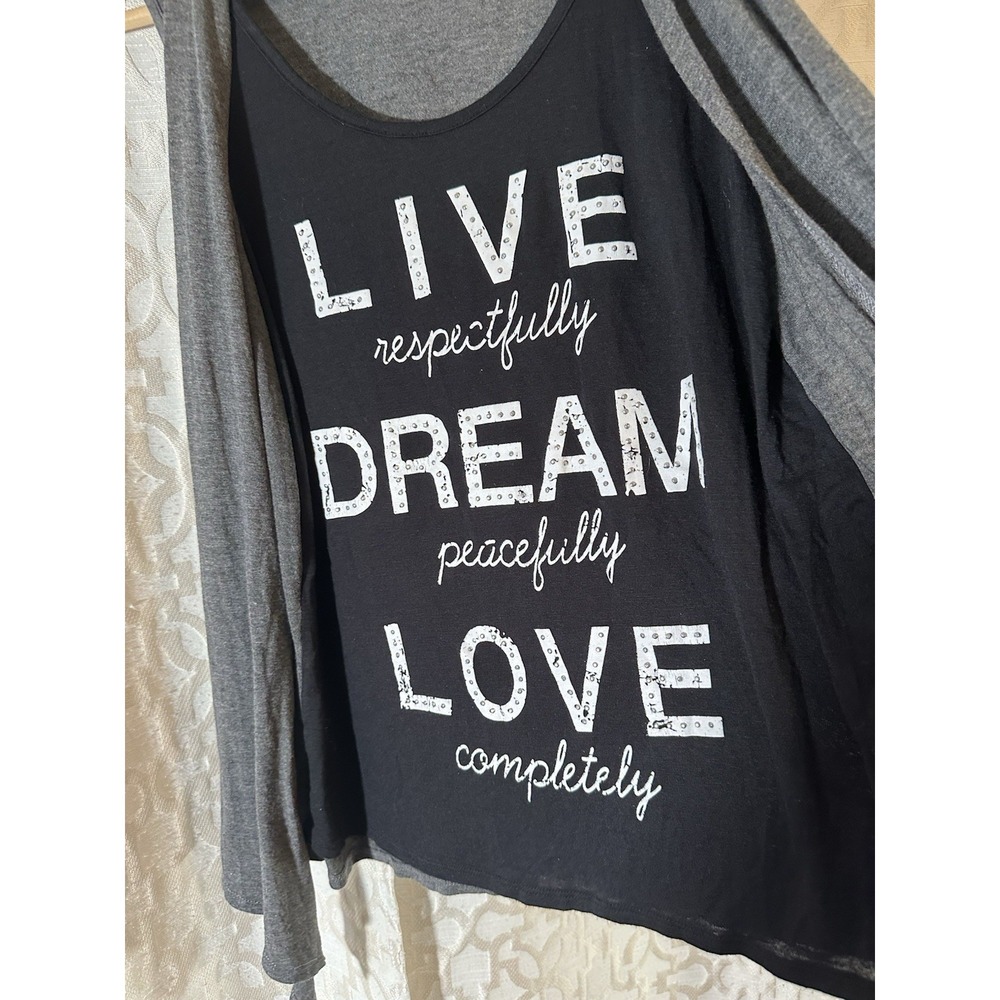 Agenda Clothing Layered Look Live Dream Love Shirt Large USA
